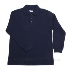 Plain Navy L/S Polo 2