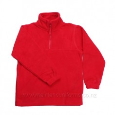 Plain Red 1/4 Zip Polar Fleece 2