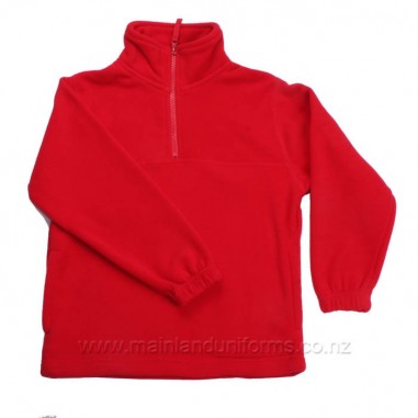 Plain Red 1/4 Zip Polar Fleece