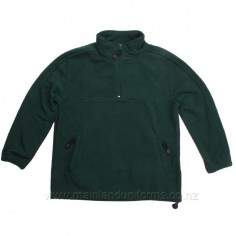 Plain Green 1/4 Zip Polar Fleece 2