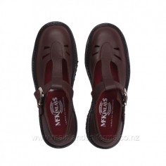 Brown leather shoes T-bar 2