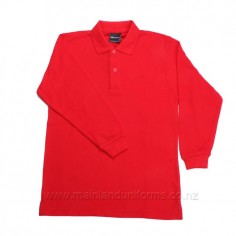 Plain Red L/S Polo 2