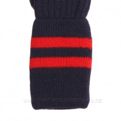 Navy with Red Bars Long Socks 2