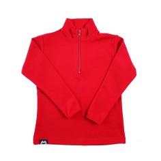 Plain Red Zip Merino Top 2