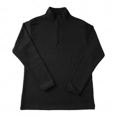 Plain Black 1/4 Zip Merino Top