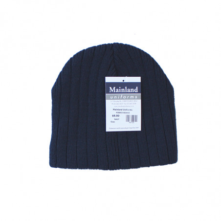 Plain Navy Rib Beanie