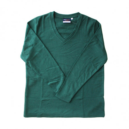 Green V Neck Merino Top