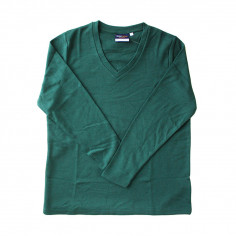 Green V Neck Merino Top 2