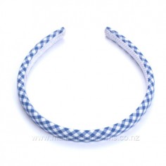 Blue/White Gingham Headband